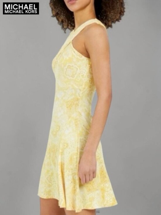 MICHAEL Michael Kors Dresses & Skirts - 🎉HP🎉 MICHAEL MICHAEL KORS Sleeveless Mini Dress XL – Yellow Floral Paisley, NWT